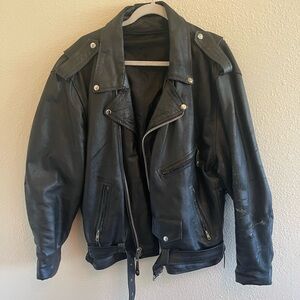 Classic Black biker Leather Jacket